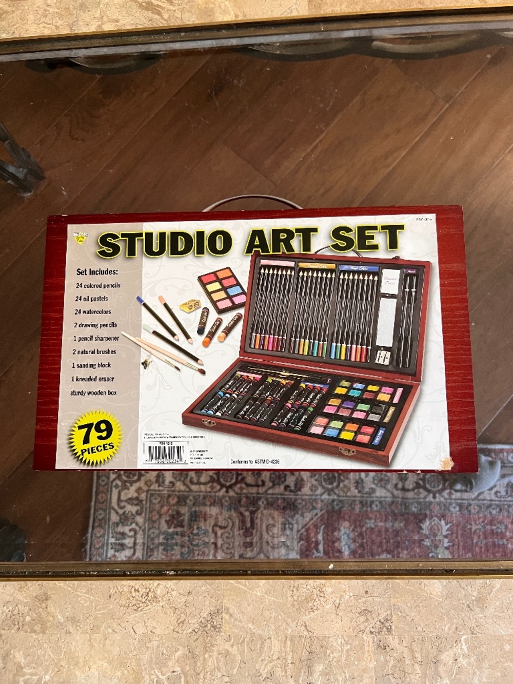Nicole 79 Piece Studio Art & Craft Supplies Drawing and Painting Set in Wood Box